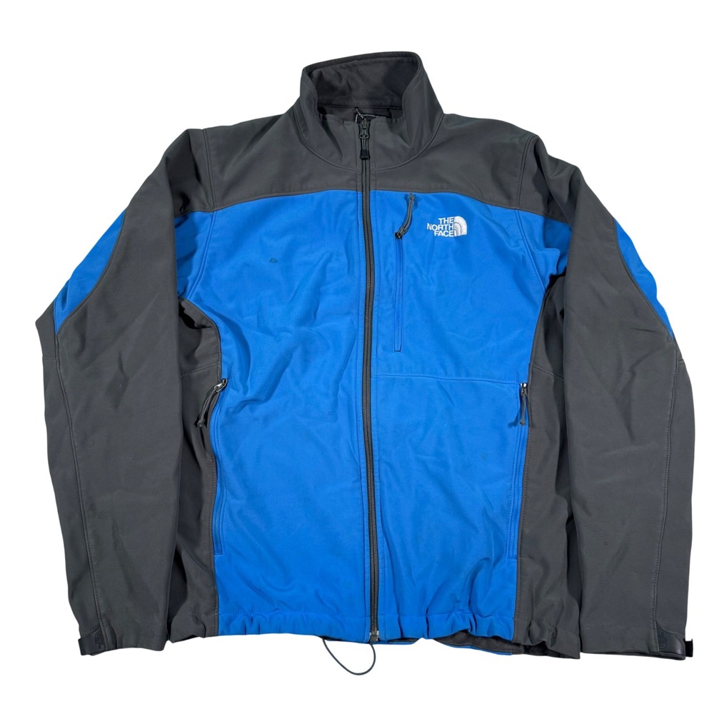 The North Face Apex Bionic Jacket Mens Medium Blue Grey Softshell Windproof Coat